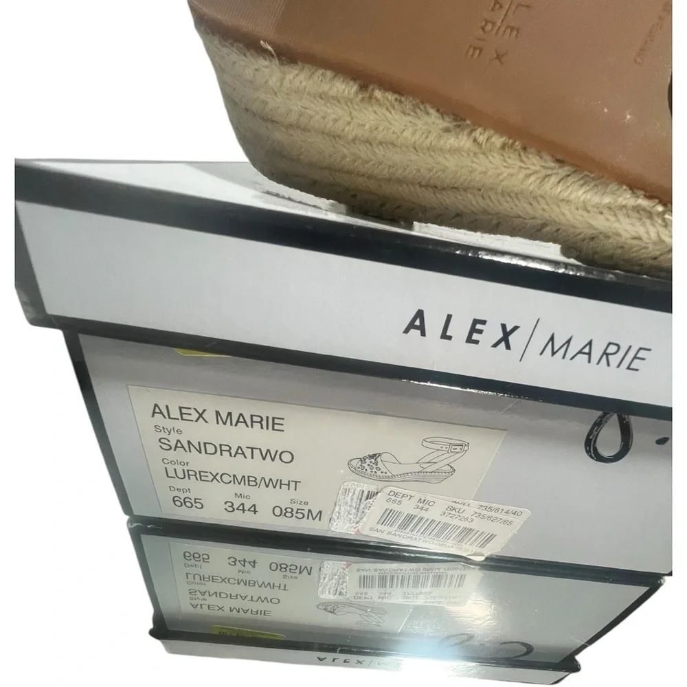 Alex Marie Cream Espadrille Sandals with Ankle Strap 8.5 NIB wedges cream comfy